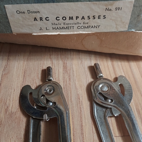Vintage JL Hammett Metal Pencil Compass Drafting Tool Divider Math Science 10 - Picture 3 of 7